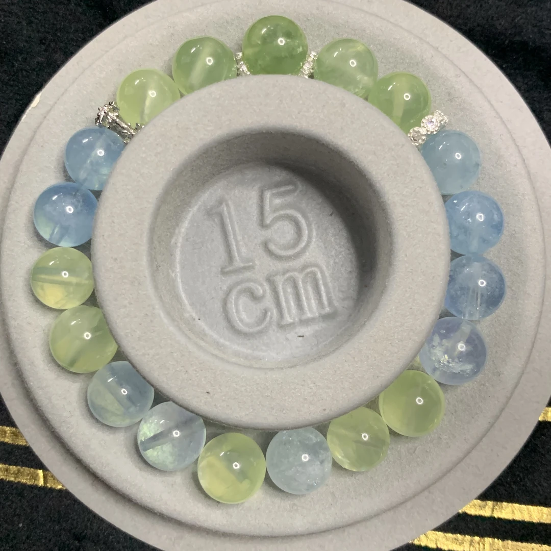 铜合金石英石手链 Yun*蓝绿天然Crystal手串