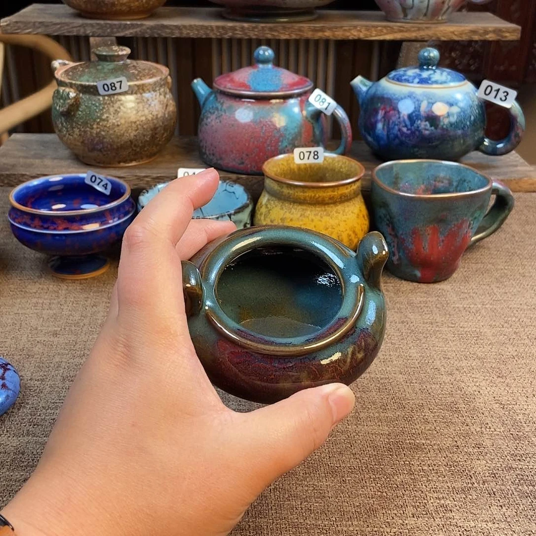 瓷片钧瓷茶壶茶具
