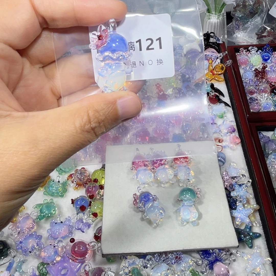 吊坠(不含链)琉璃121蓝色屁菇