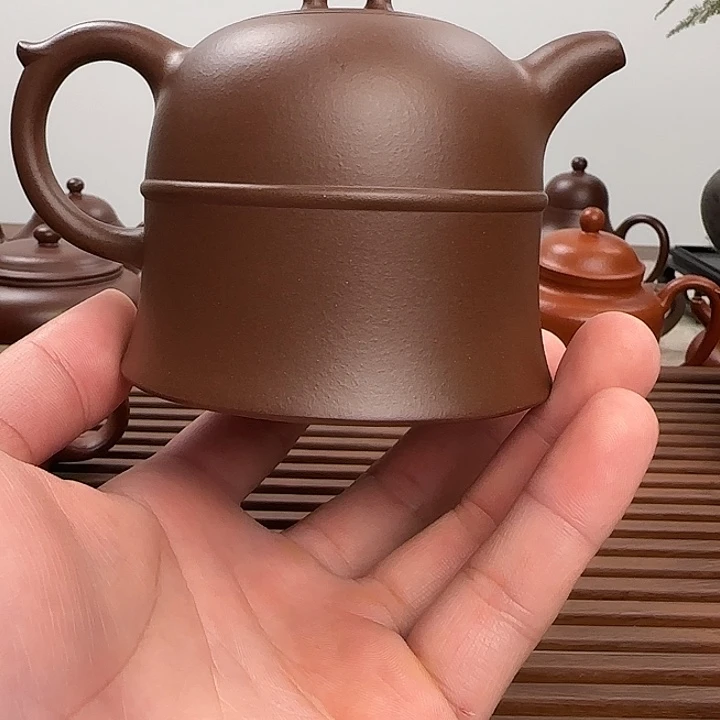 紫砂茶壶汉钟壶青水老紫泥180cc