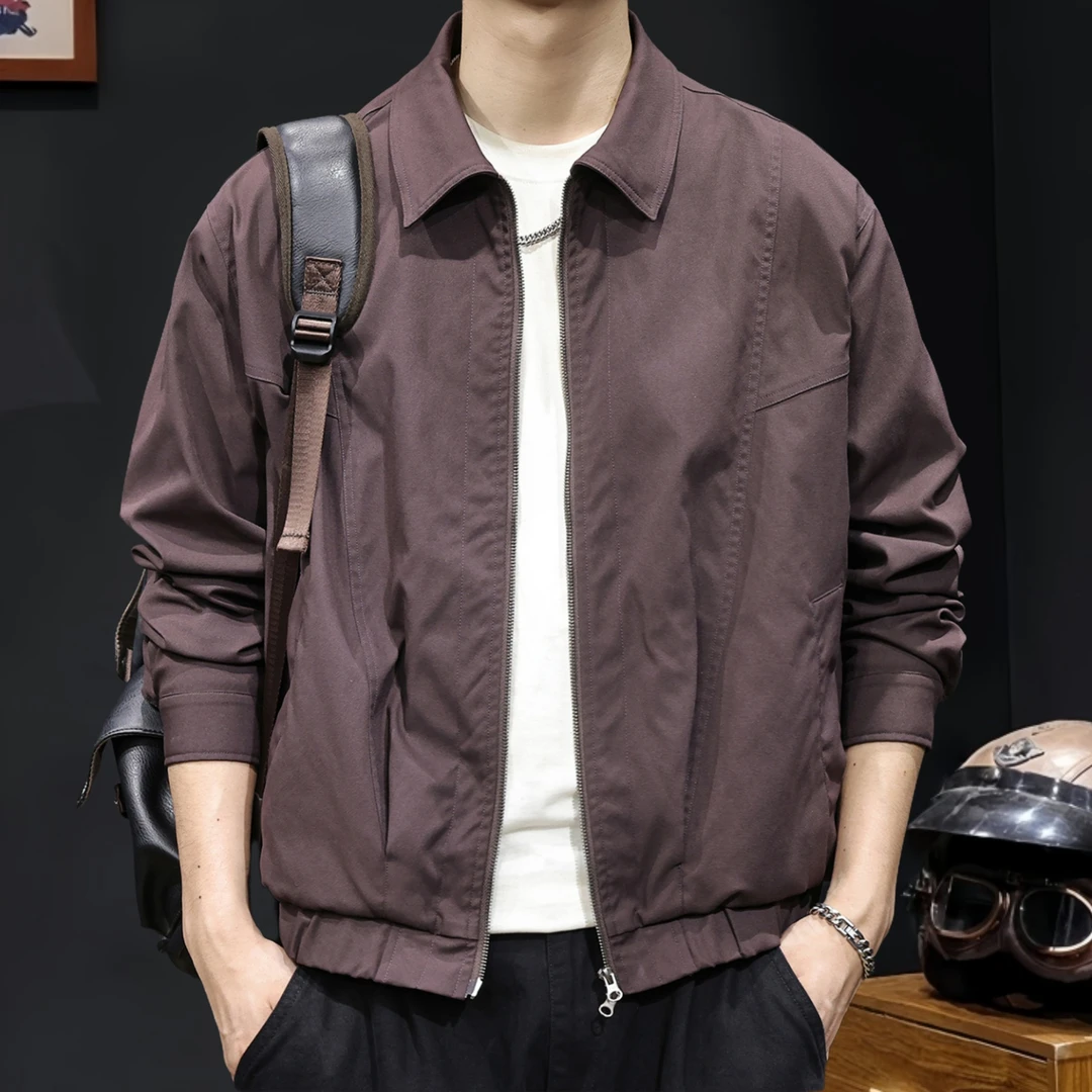 美式高端复古工装夹克男新款春秋款潮牌宽松休闲翻领外套男上衣潮