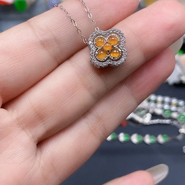 翡翠银S925镶嵌颈饰