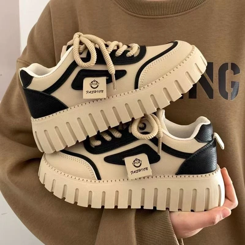 鞋子女厚底显高板鞋时尚百搭高颜值小白鞋网红同款潮流休闲鞋