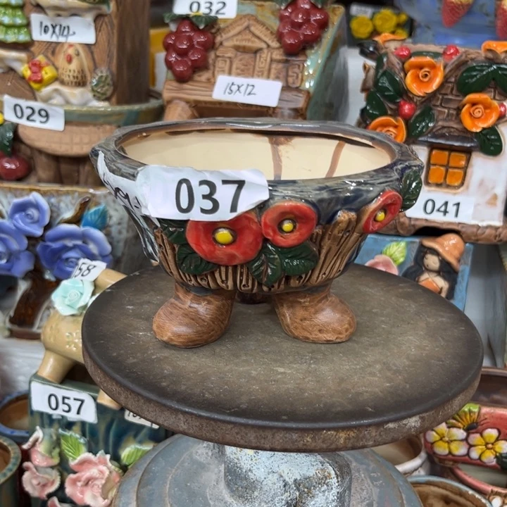 紫砂花盆粗陶材质多肉花盆