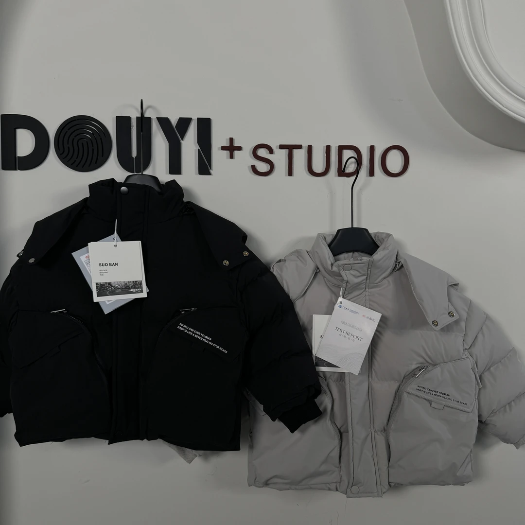 冬季新款小众设计大口袋加厚气绒服-1342