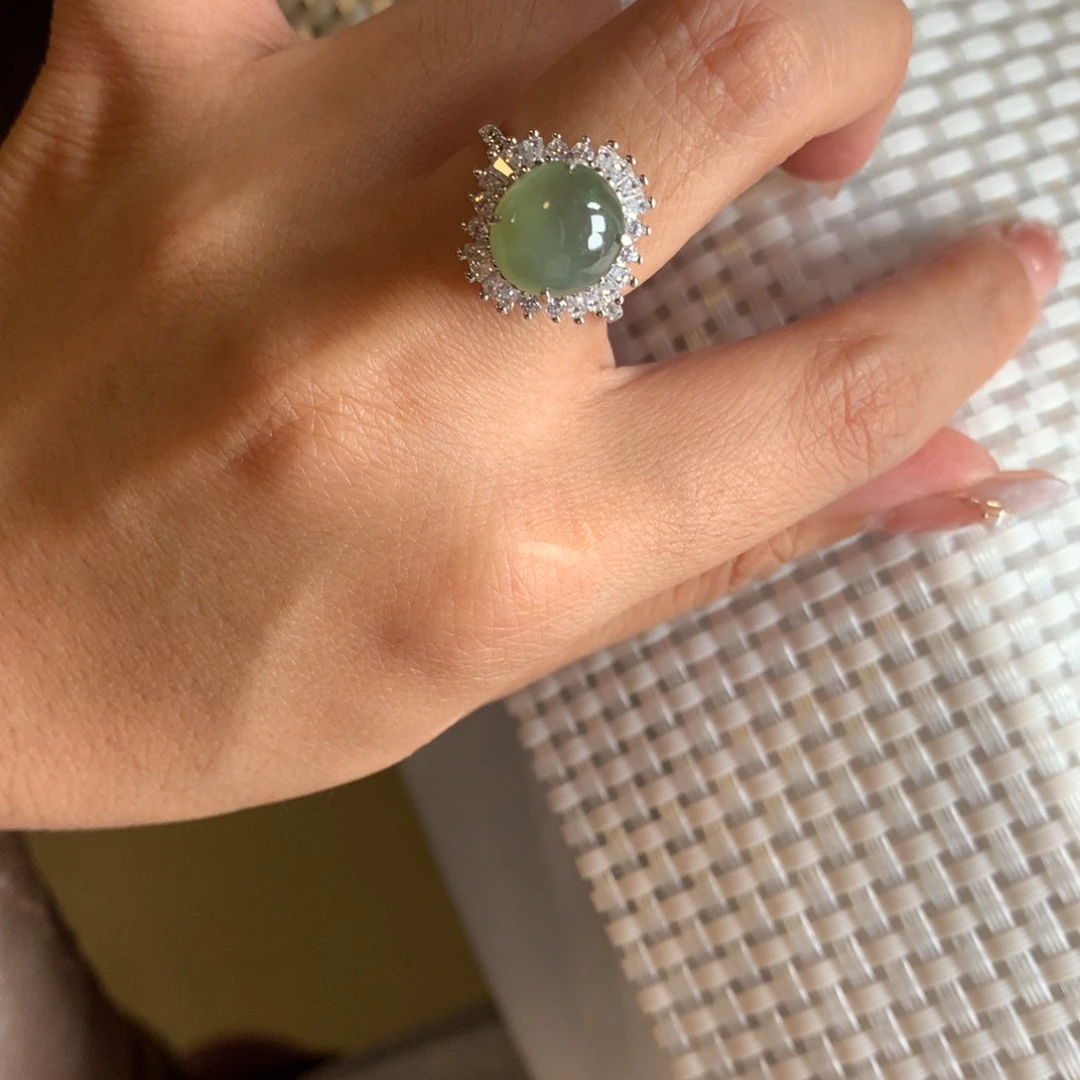 颈饰银S925镶嵌翡翠戒指