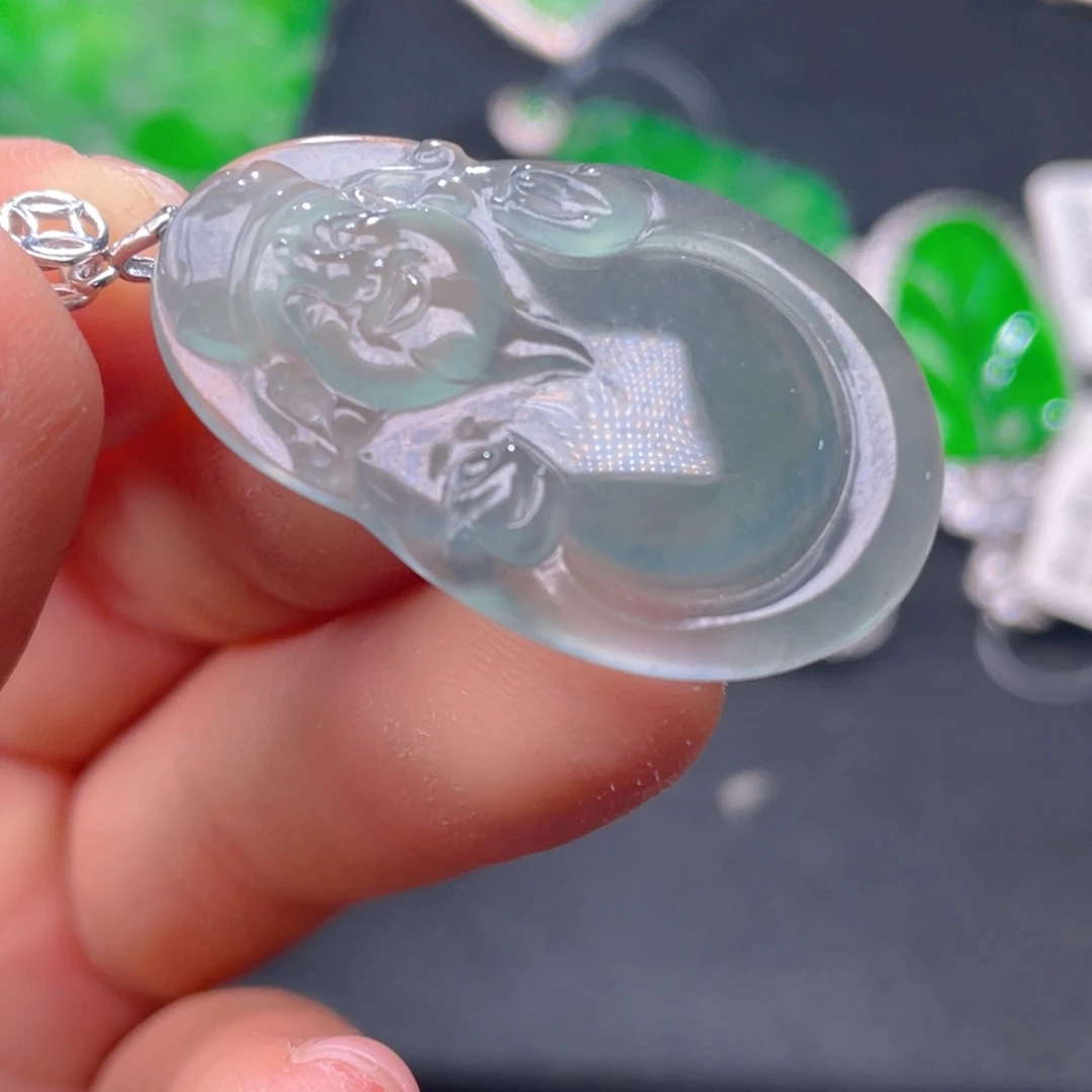 翡翠银S925镶嵌颈饰翡翠