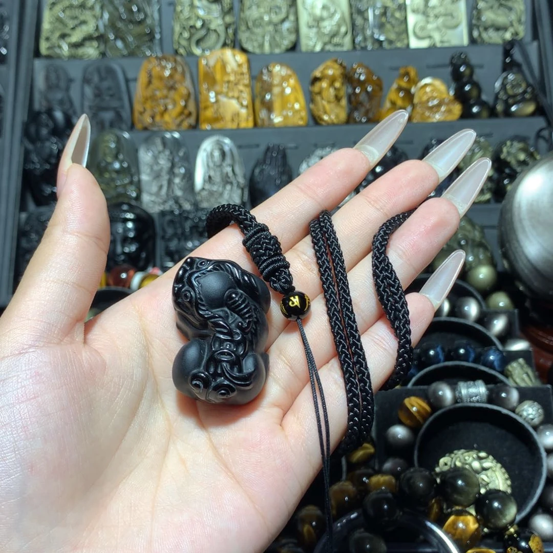 未镶嵌黑曜岩吊坠(赠链)顺**利