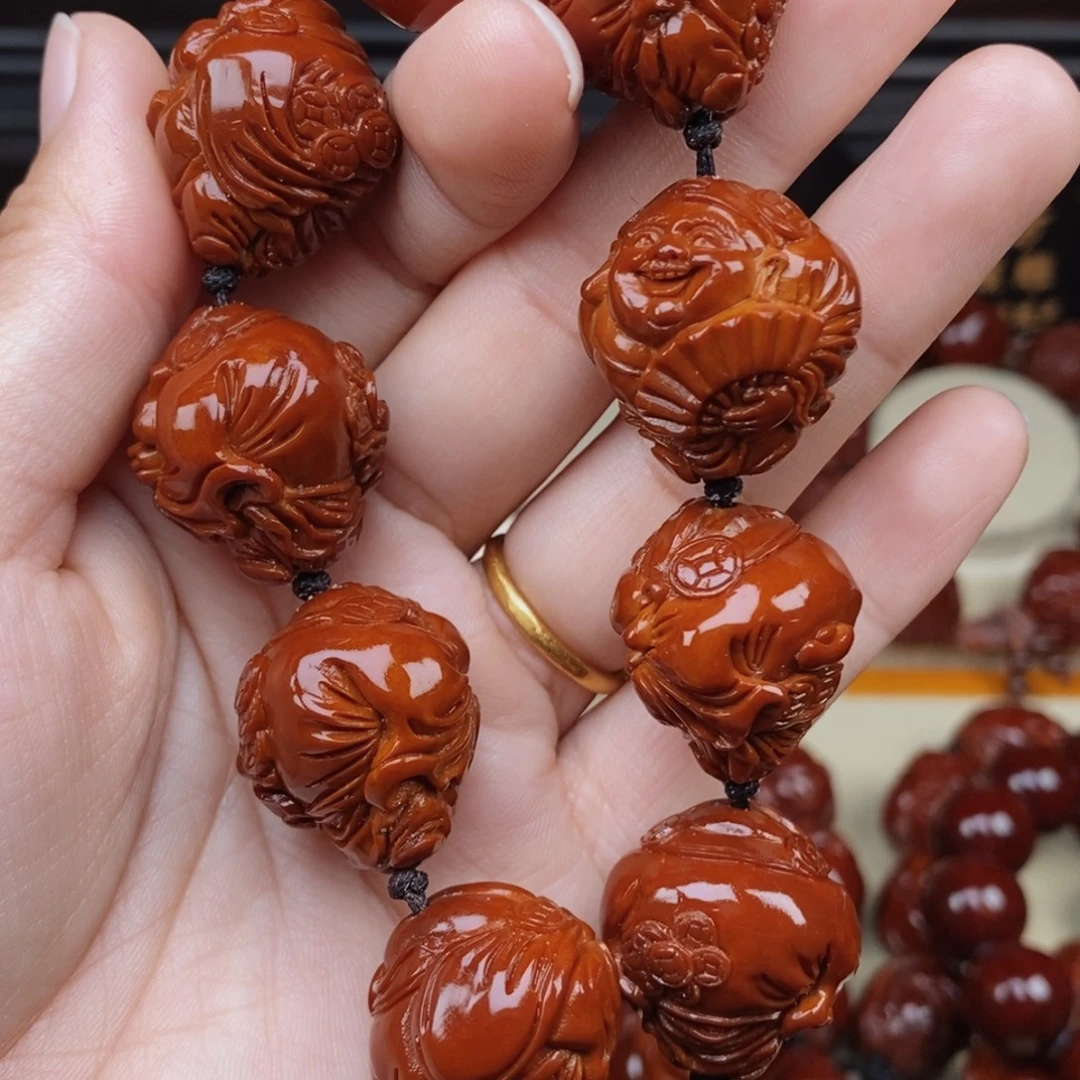 凪***卄吊坠橄榄核八宝财神