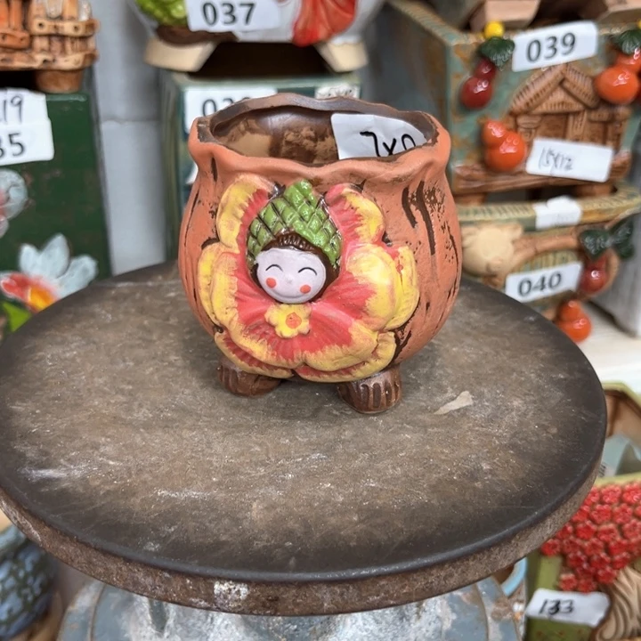 紫砂花盆粗陶材质多肉花盆