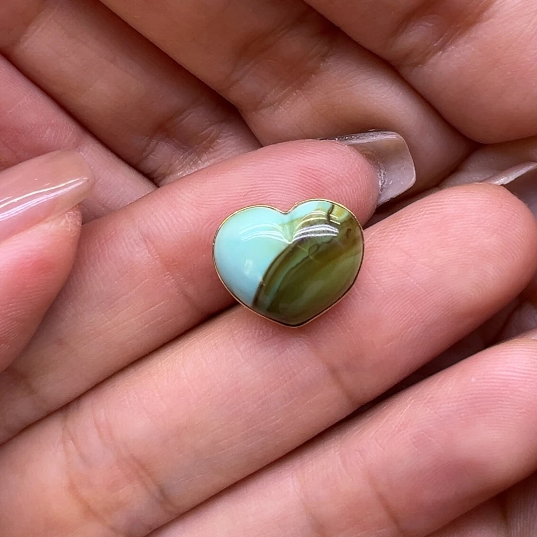 绿松石18K金镶嵌戒指配件