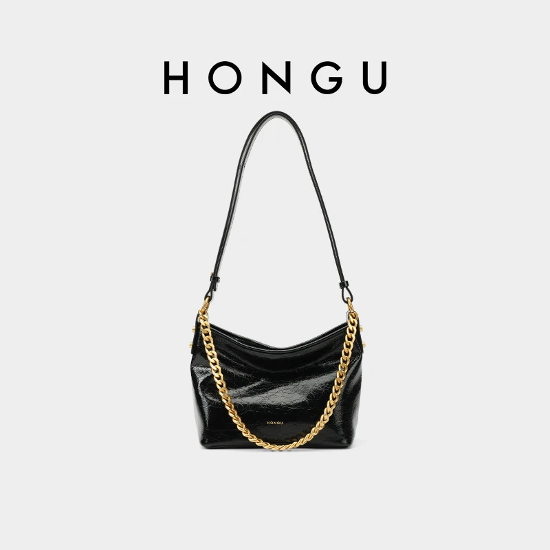 HONGU/红谷女包真皮女士单肩斜挎包腋下女包牛皮小包包H5136742