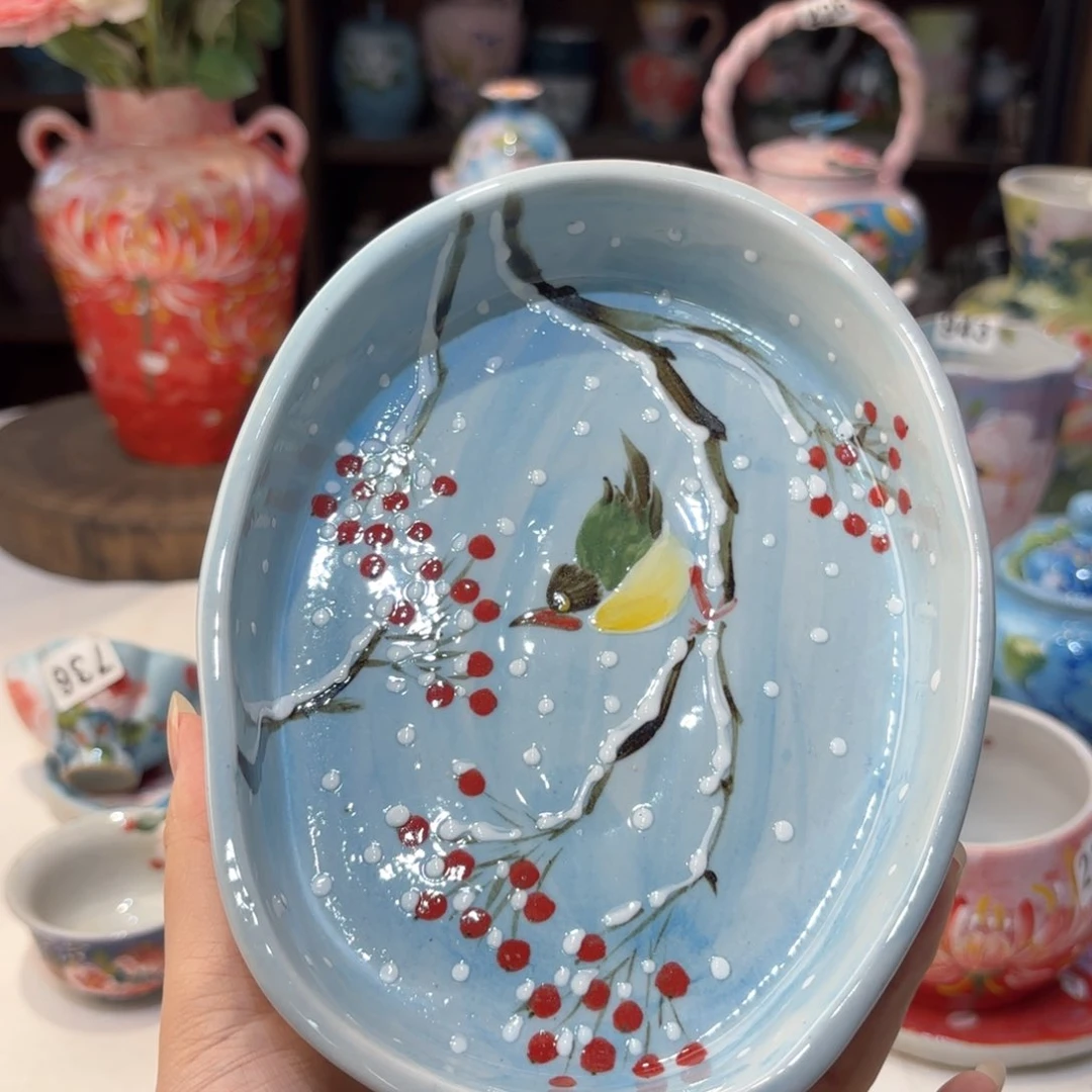 景德镇手绘高温釉下彩陶瓷茶具