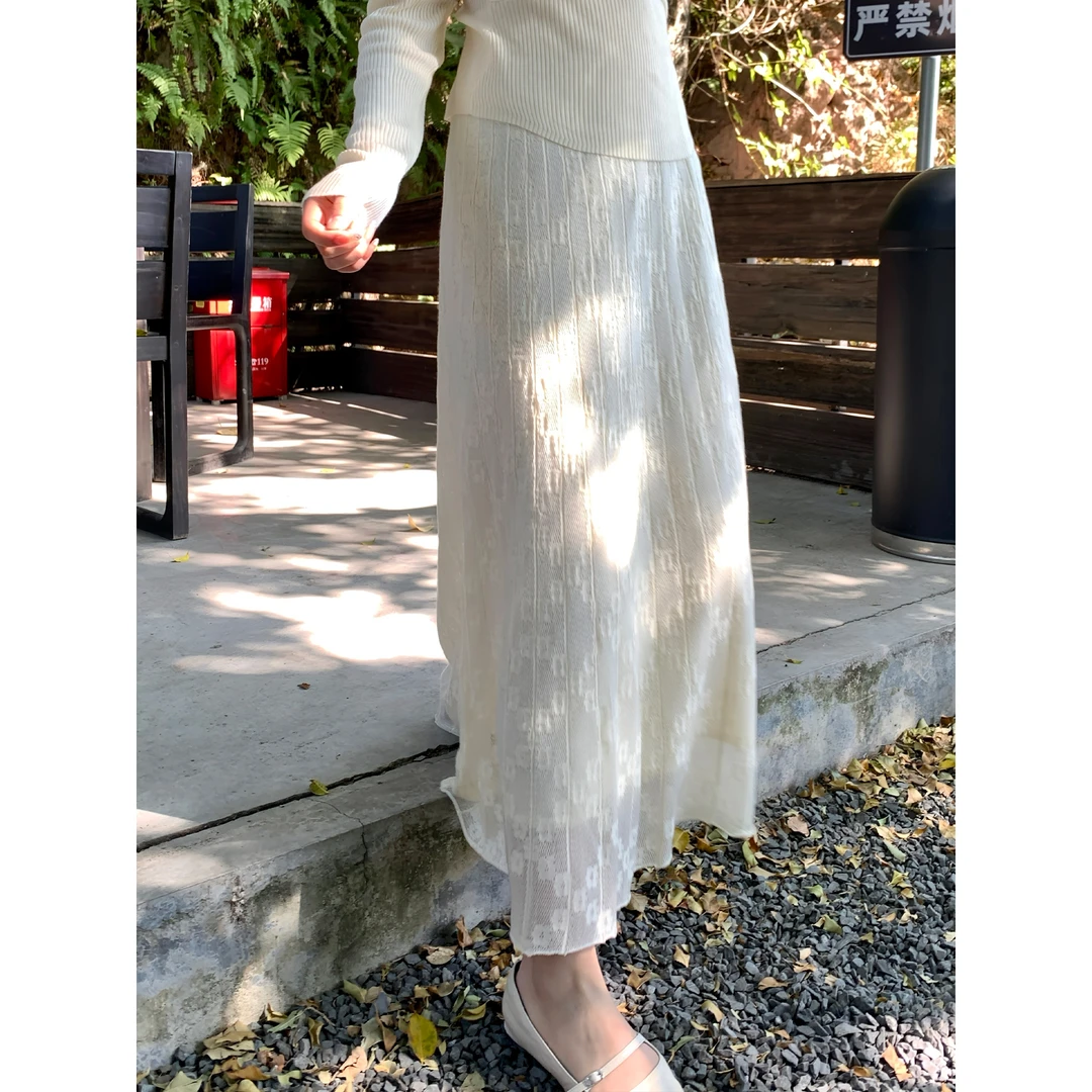 【福利清仓NO退NO换】切糕自制小个子百搭白色洋气长裙女显瘦半身裙