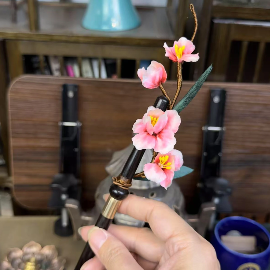 非遗藏剑簪系列七毒花之夹竹桃绒花