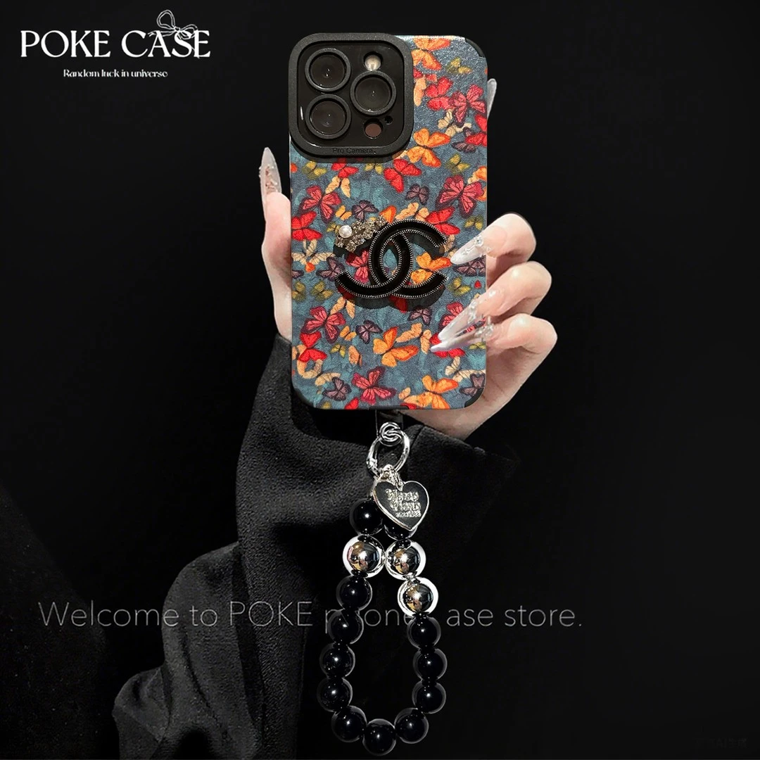 轻奢小羊皮小香风蝴蝶适用苹果16华为vivo小米oppo手链手机壳女