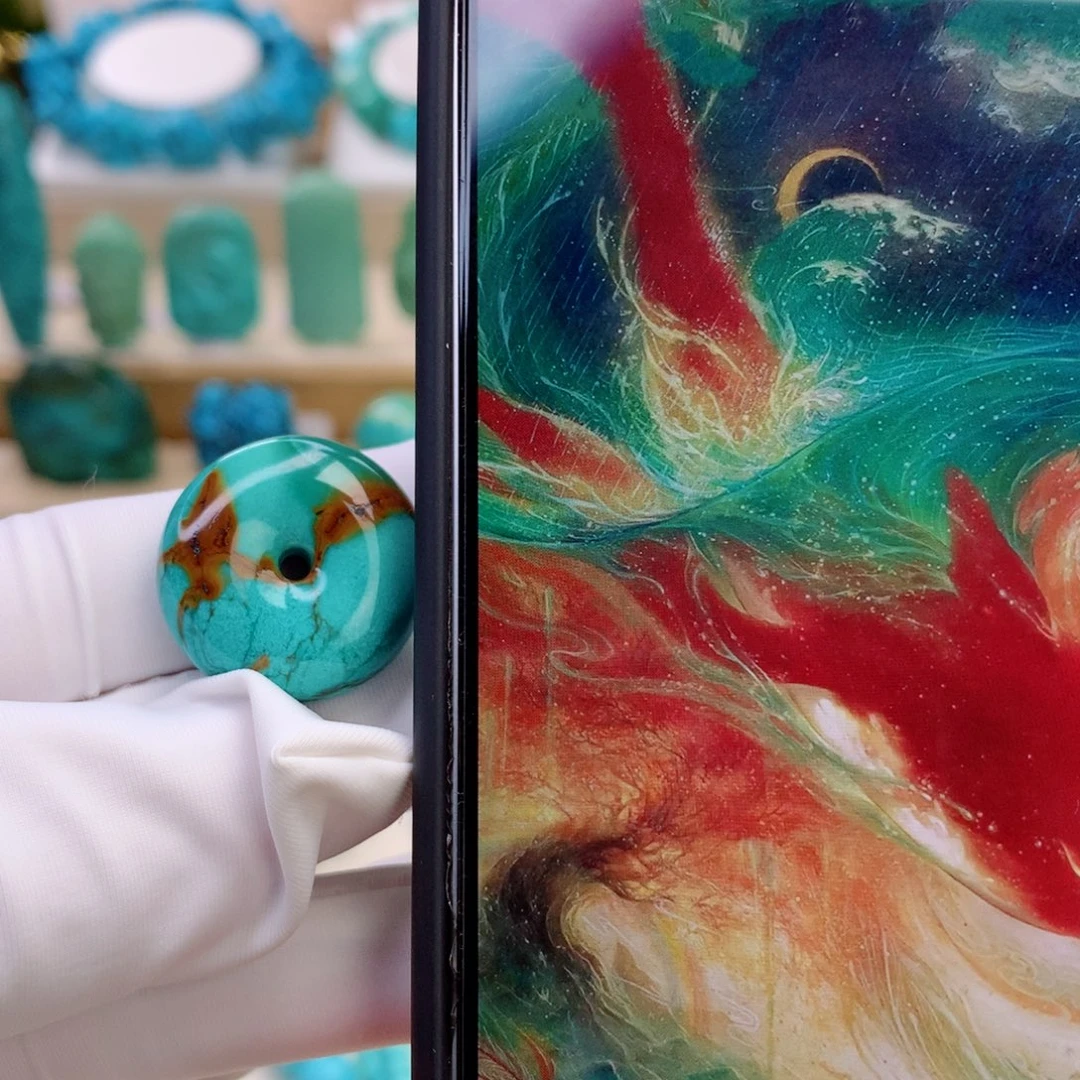 绿松石未镶嵌挂件