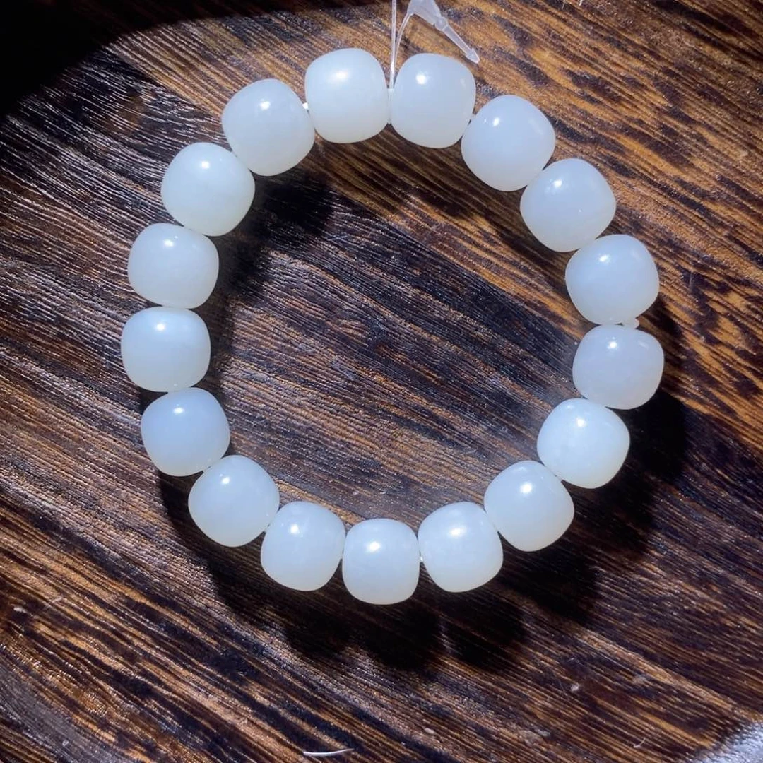 和田玉手串未镶嵌13m老型（微瑕）