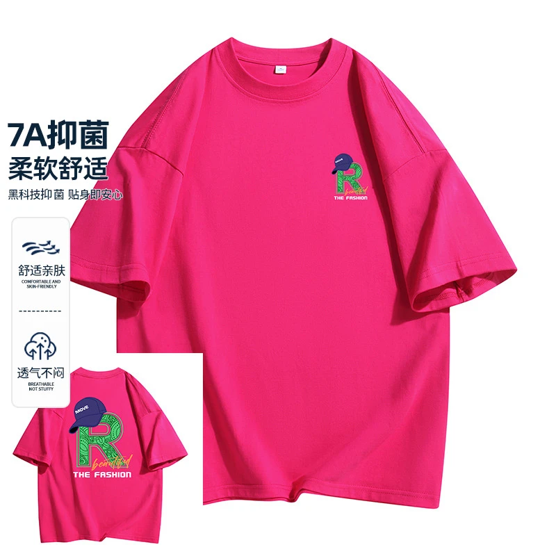 2025春夏季新款美式潮牌宽松女士上衣纯棉重磅半袖情侣短袖T恤