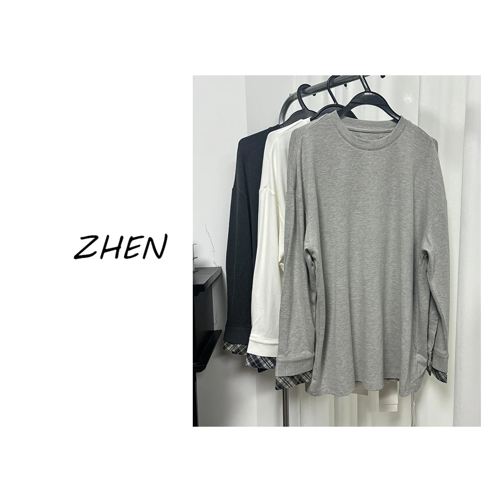 【ZHEN】K0950 2025新款修身显瘦气质小众设计师款长袖T恤打底