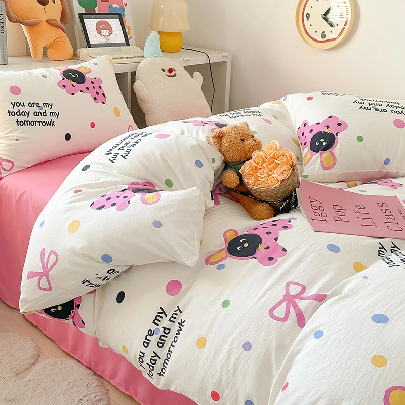 A类水洗棉印花小清新被套200x230cm淘气001