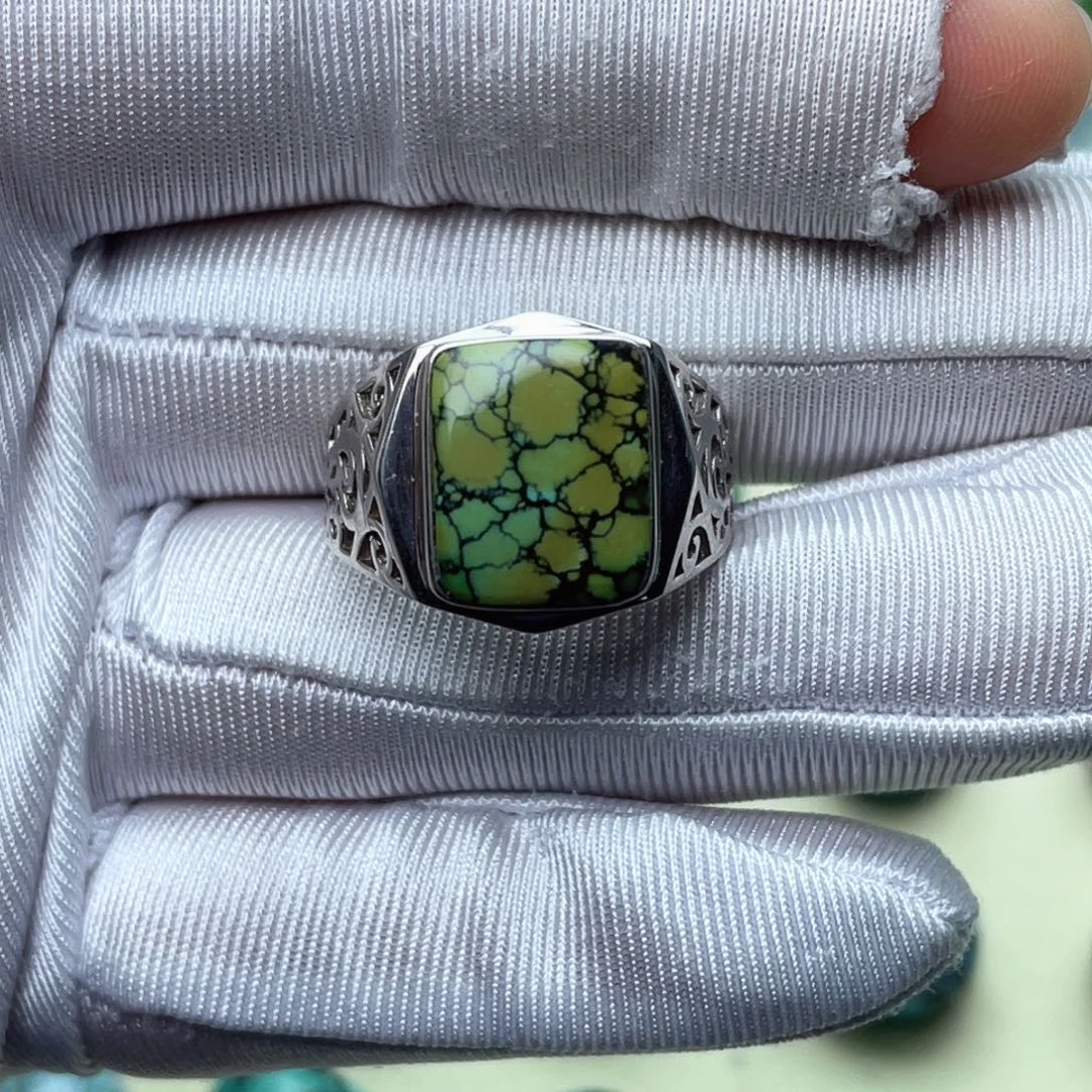 绿松石银S925镶嵌绿松石