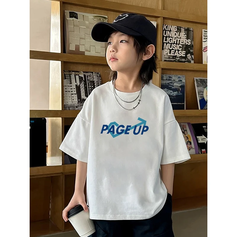 2025新款不变形纯棉T恤夏季男童休闲打底中大童韩版t宽松短袖A类