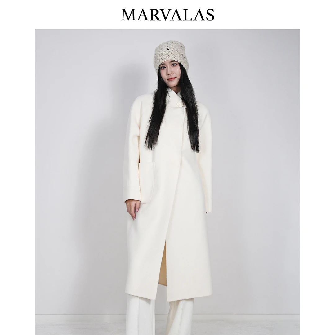 【粉丝专属】绒毛呢外套2025冬季新款时尚气质一粒扣绵羊毛大衣