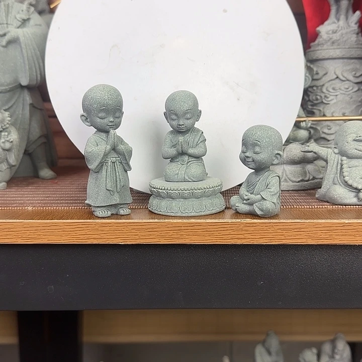 石材3个小和尚+底座