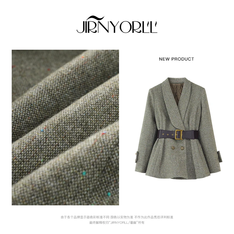 PANG TINGTING“巴黎美院”青苹果气质复古韩版修身显瘦秋冬外套