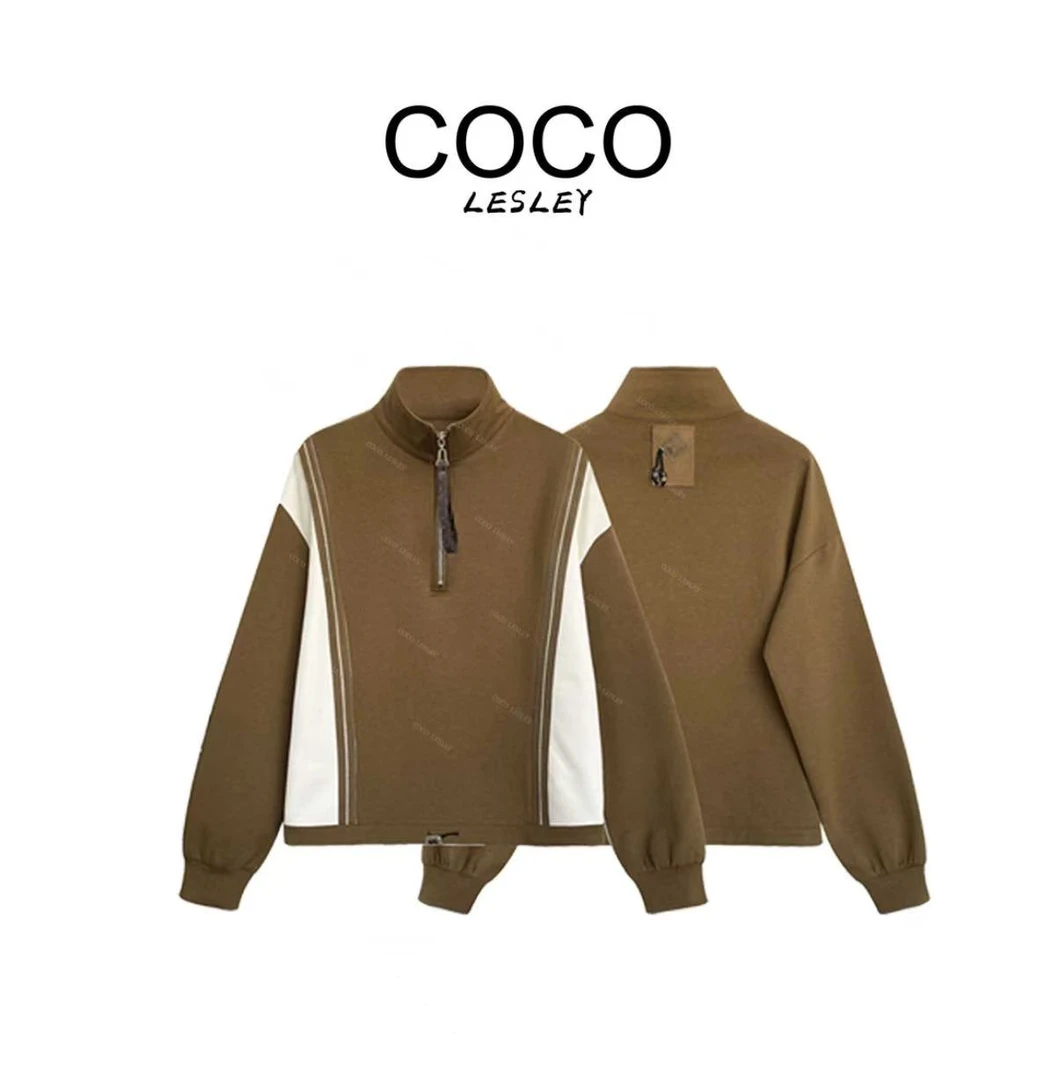 常规款水洗常规防风绒面立领卫衣针织打底翻领卫衣-G071