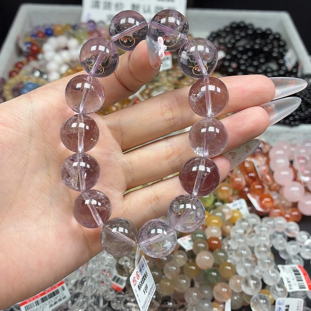 手串未镶嵌水晶卡14精品冰透紫兔毛42