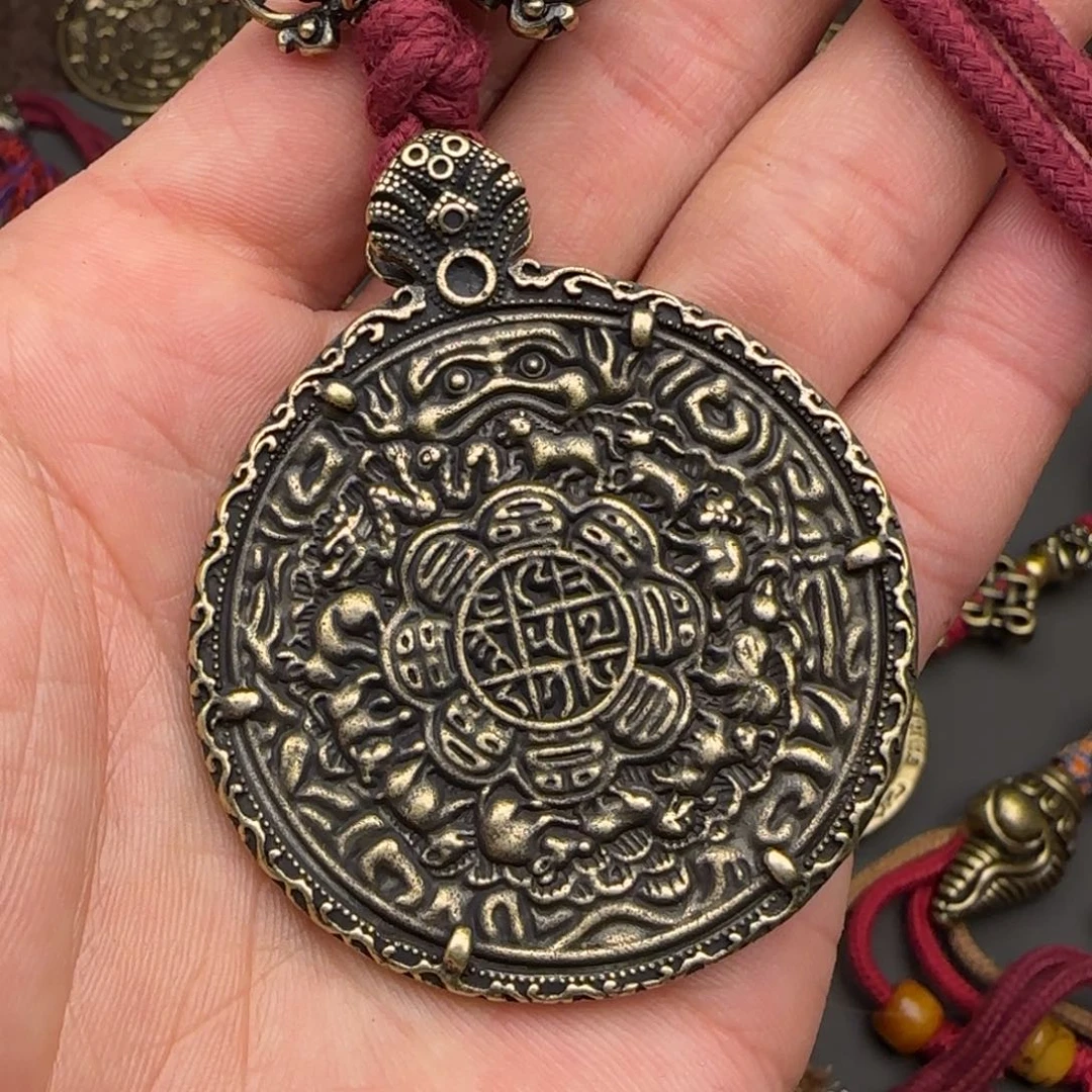 老铜九宫牌吊坠喜欢的来