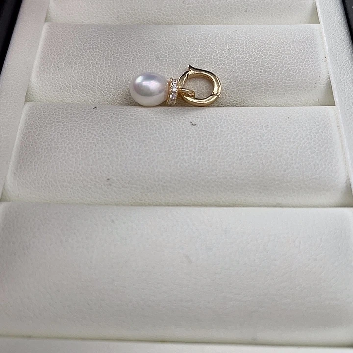 吊坠(不含链)银S925镶嵌淡水珍珠