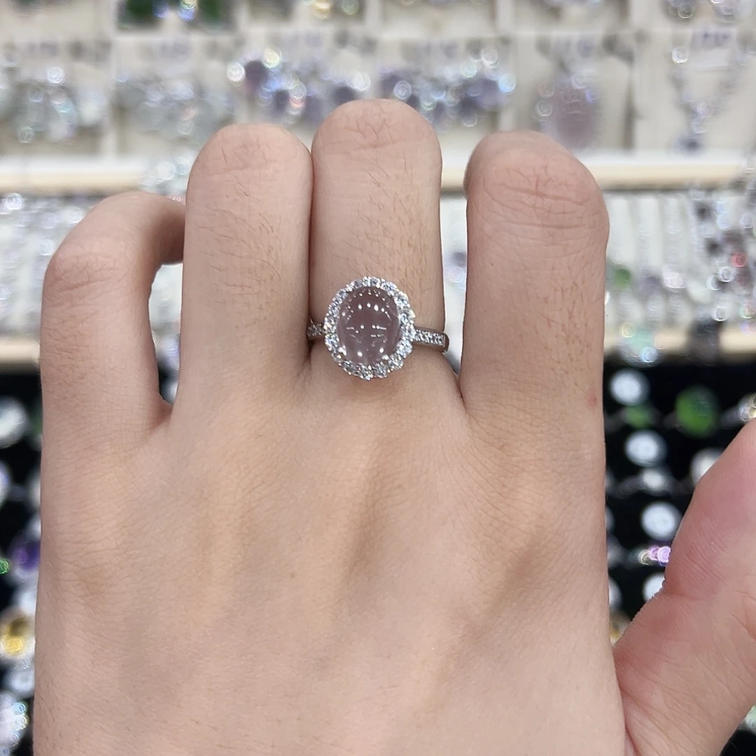 银S925镶嵌芙蓉石戒指