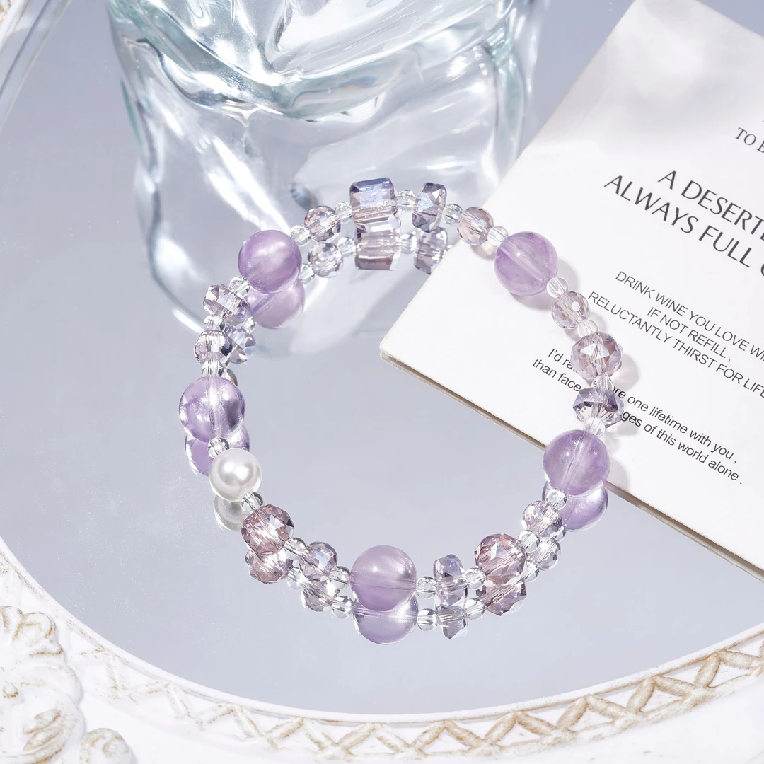 【冰镇葡萄】S-23028紫水晶搭配贝珠设计款手串