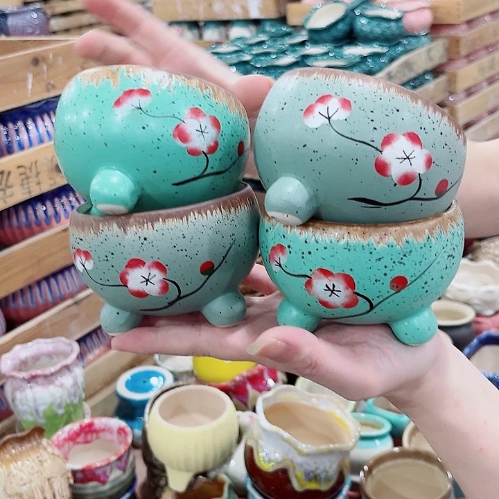 有孔.凑单10元陶瓷花盆发货！