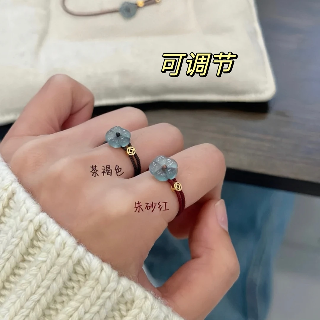 非金属锦纶戒指 有钱花戒指可调节手工编织简约指环气质情侣ins