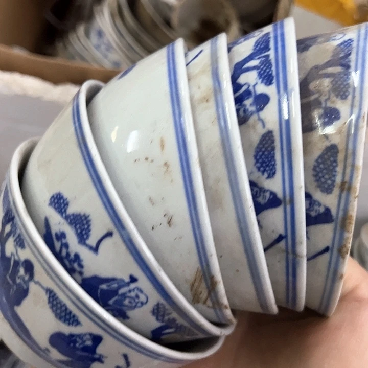 陶其他6个瑕疵三星碗景德镇