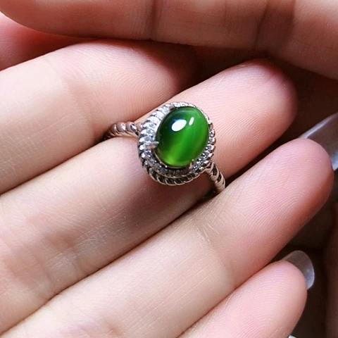 和田玉银S925镶嵌挂件