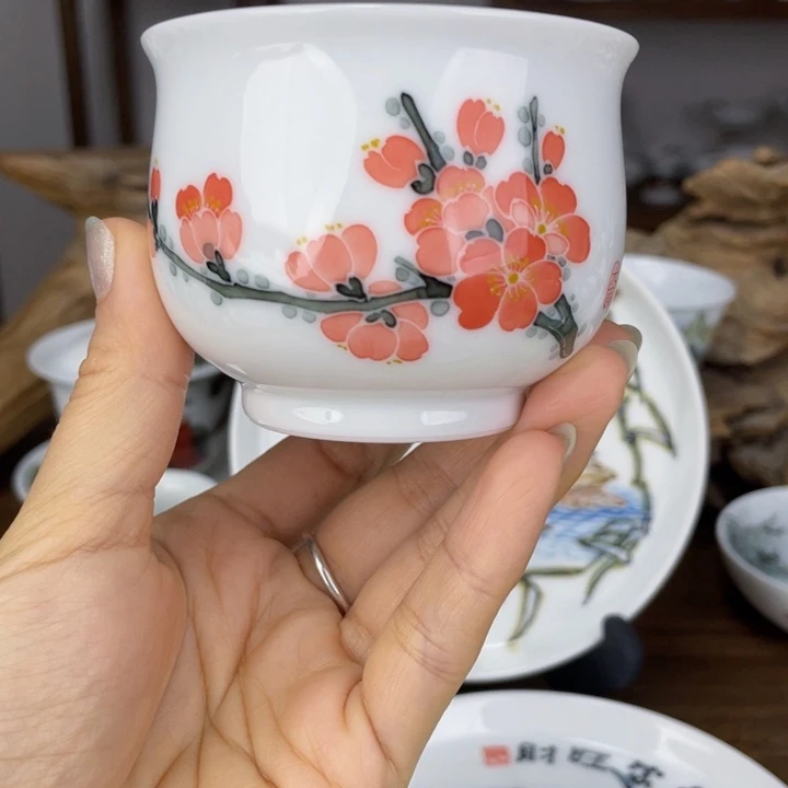 杯主人杯手绘釉下彩