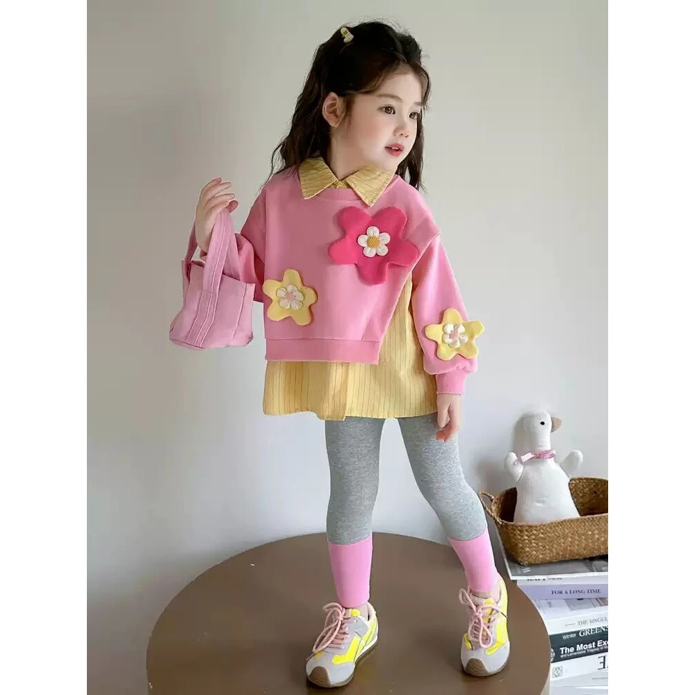 女童装套装秋装2025新款儿童洋气卫衣打底裤小女孩秋装时髦两件套