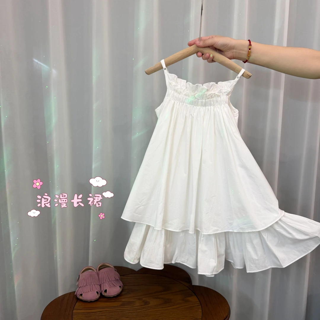 【沙滩日光】C2491QZ棉布吊带连衣裙鱼子酱品牌童装女童