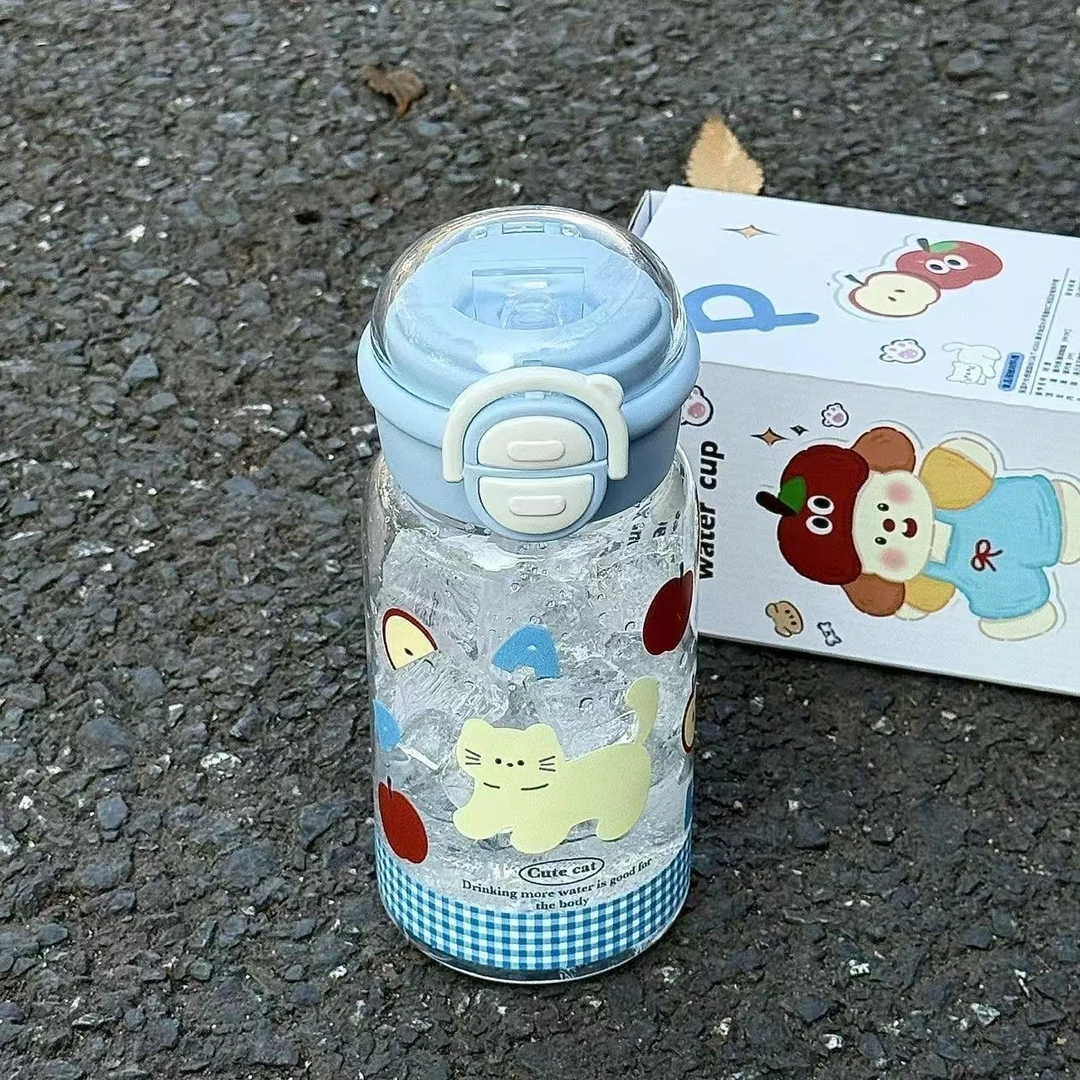 新款高颜值塑料学生儿童上学透明吸管吸管杯子网红爆款2025最新款