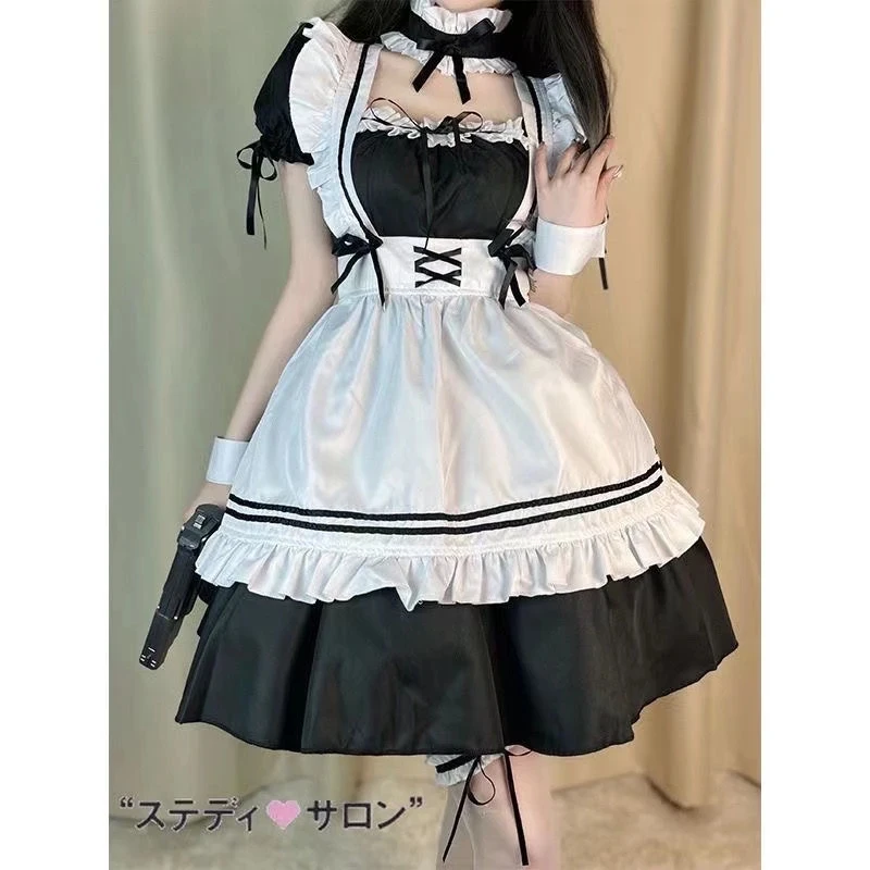 日系女仆装cos服性感奇迹暖暖女佣Lolita男仆大码二次元连衣裙