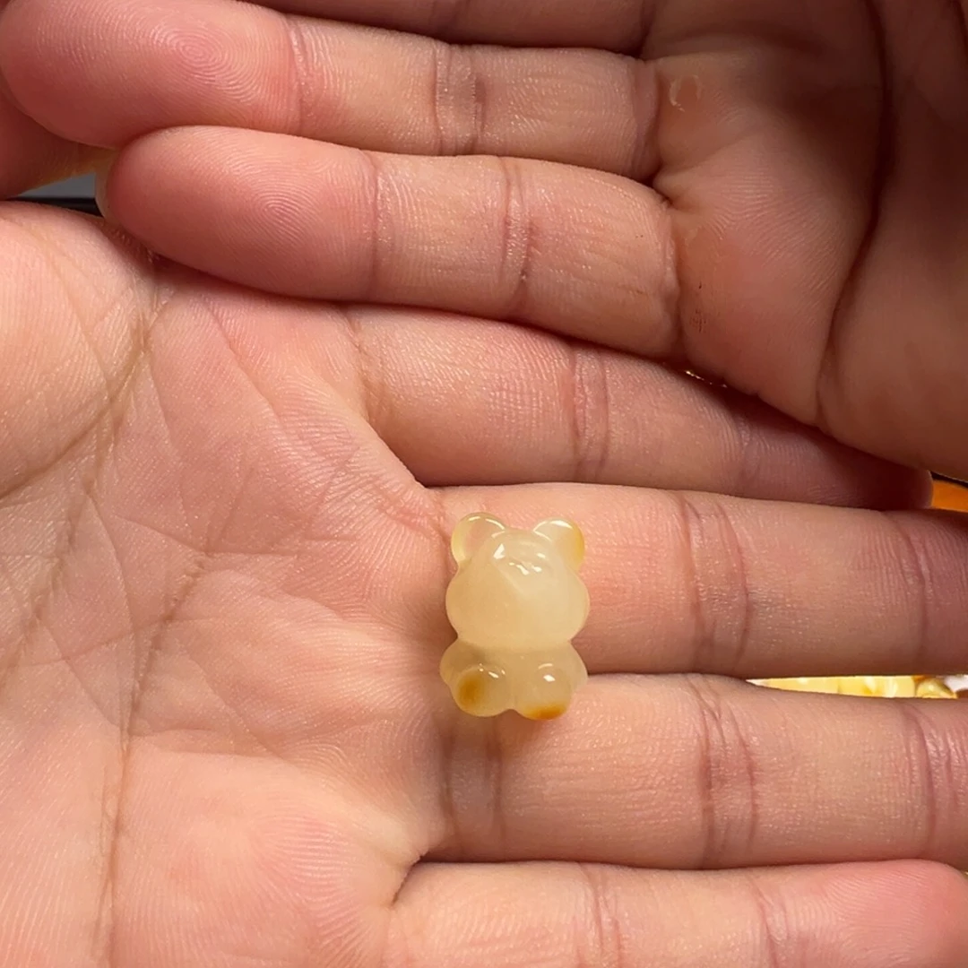 蜜蜡颈饰未镶嵌小熊提溜吊坠（打孔不退换）