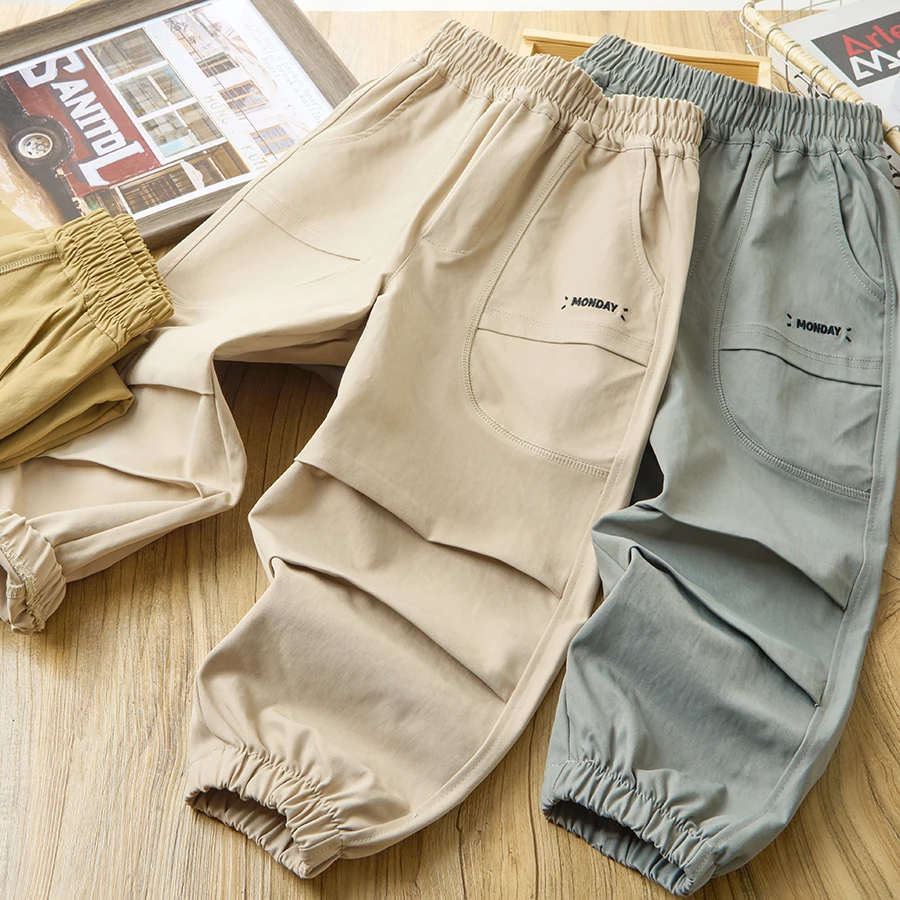 儿童休闲长裤春季新款2025中大童潮酷百搭裤7186