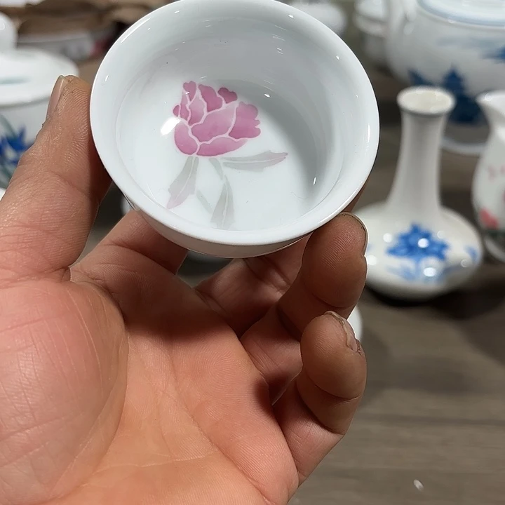 陶80毫升容量，杯子，杯子，杯子，杯子，弓倒茶杯