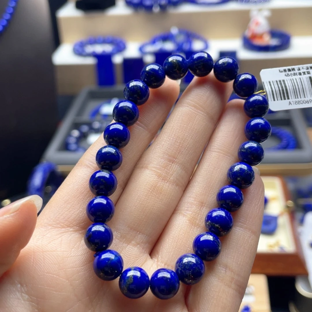 未镶嵌青金石手链8mm爆金