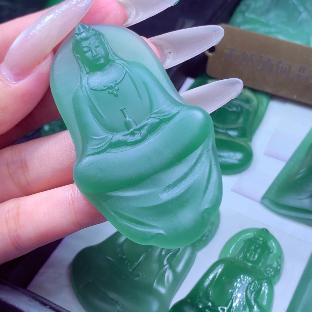 定制翡翠未镶嵌天然缅甸翡翠A货毛货挂件